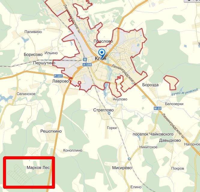 Карта города клин московской